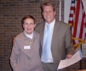 Pat Koko with David Pope Pat Koko, outreach coordinator of the Oak Park Arms Adult Day Care with David Pope, Oak Park village president, after the Village of Oak Park proclaimed May as Older Americans Month and May 16 to 23 as Celebrating Seniors Week in Oak Park.